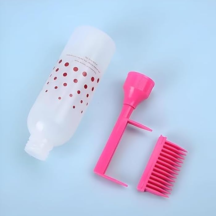 Multi-Color Hair Coloring & Oil Packaging - 3-Piece Plastic Bottles with Combs for Easy Application on Scalp in Salons or at Home - Image 1